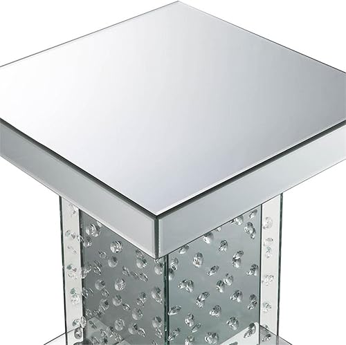 Miniatura 3 de Acme Nysa - Mesa auxiliar cuadrada de cristal de 16 pulgadas