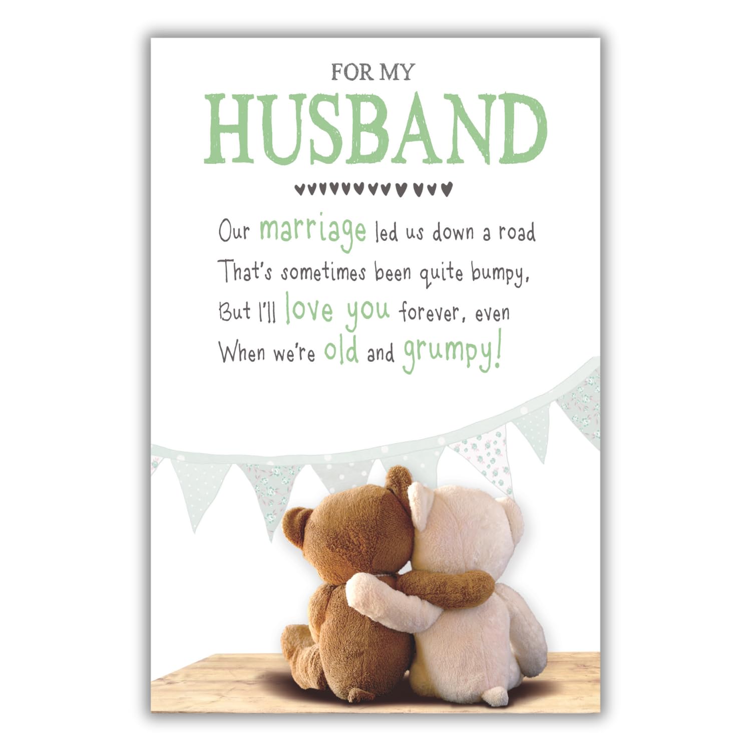 Snuggly Bumpkins, Grumpy Greetings Husband Birthday Card, Love you Forever, Multi-Coloured, 165 x 240mm