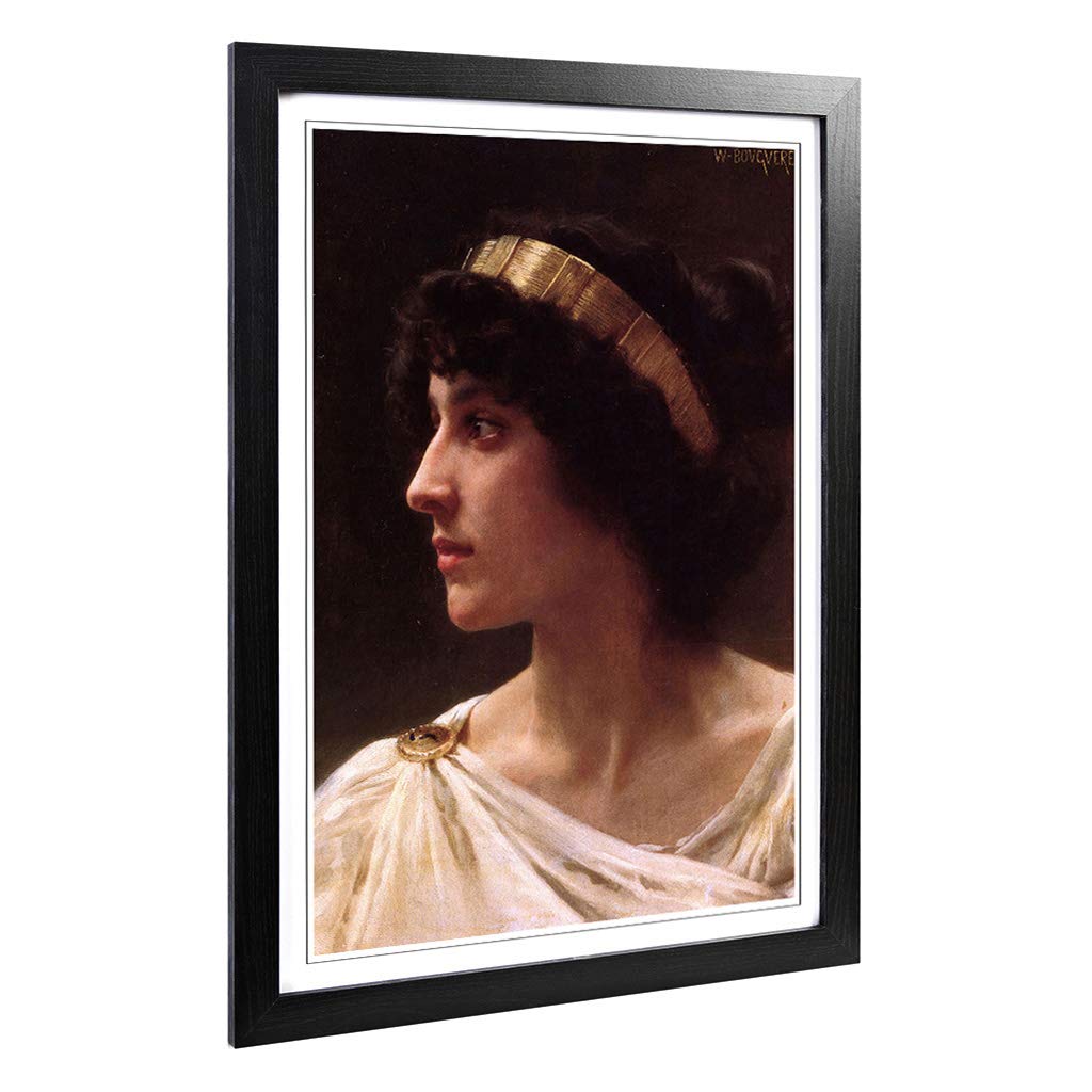 Big Box Art Framed Print of William Adolphe Bouguereau Irene Design | Wall Art Picture | Home Decor for Kitchen, Living Room, Bedroom, Hallway, Black, A2 / 24.5x18 Inch / 62x45cm