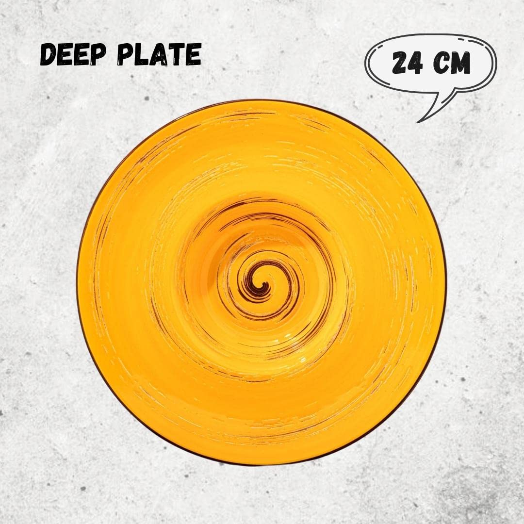 Wilmax Spiral - Juego de 2 platos hondos (2 unidades, elegantes, modernos, duraderos, seguros, porcelana esmaltada, resistente a los arañazos, apto para lavavajillas, para sopas, ensaladas, diámetro: