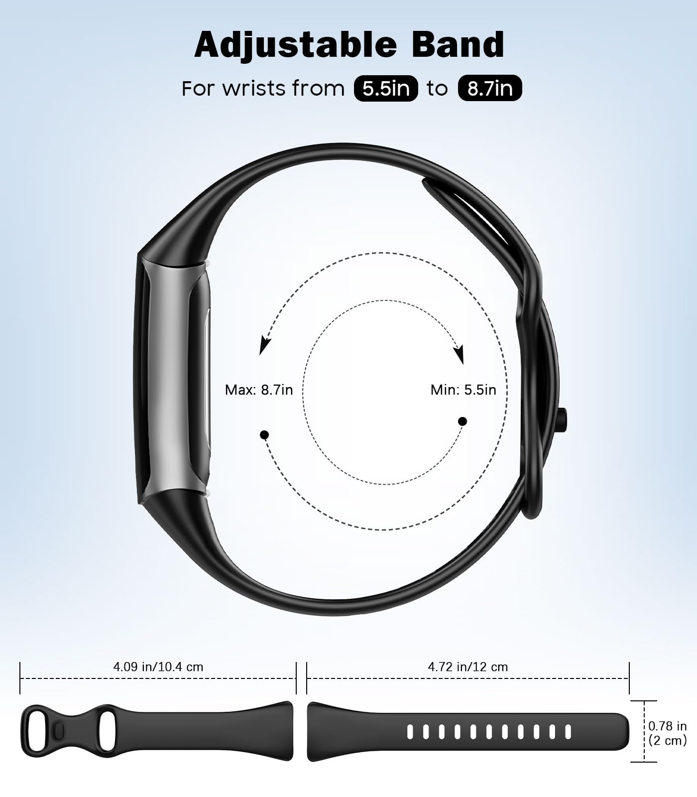 3 Pezzi Cinturino Sottile Compatibile con Fitbit Charge 6/Charge 5 per Donna Uomo, Cinturino Stretto di Ricambio in TPE