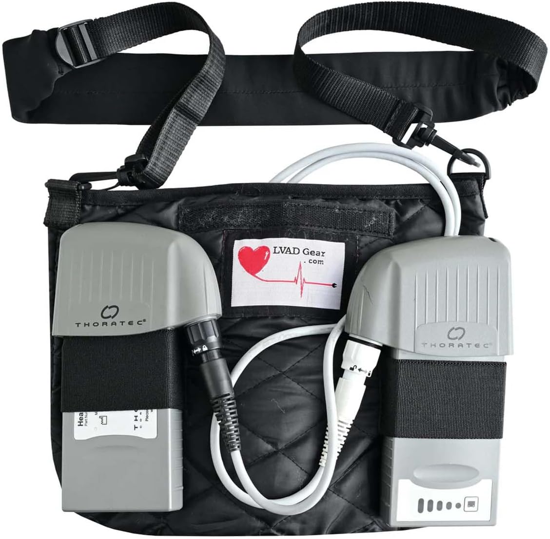 LVAD Gear Flannel Bag | LVAD Bag for LVAD Patients | Stylish and Functional LVAD Equipment Bag with Controller & Battery Pockets (Grey and Black)