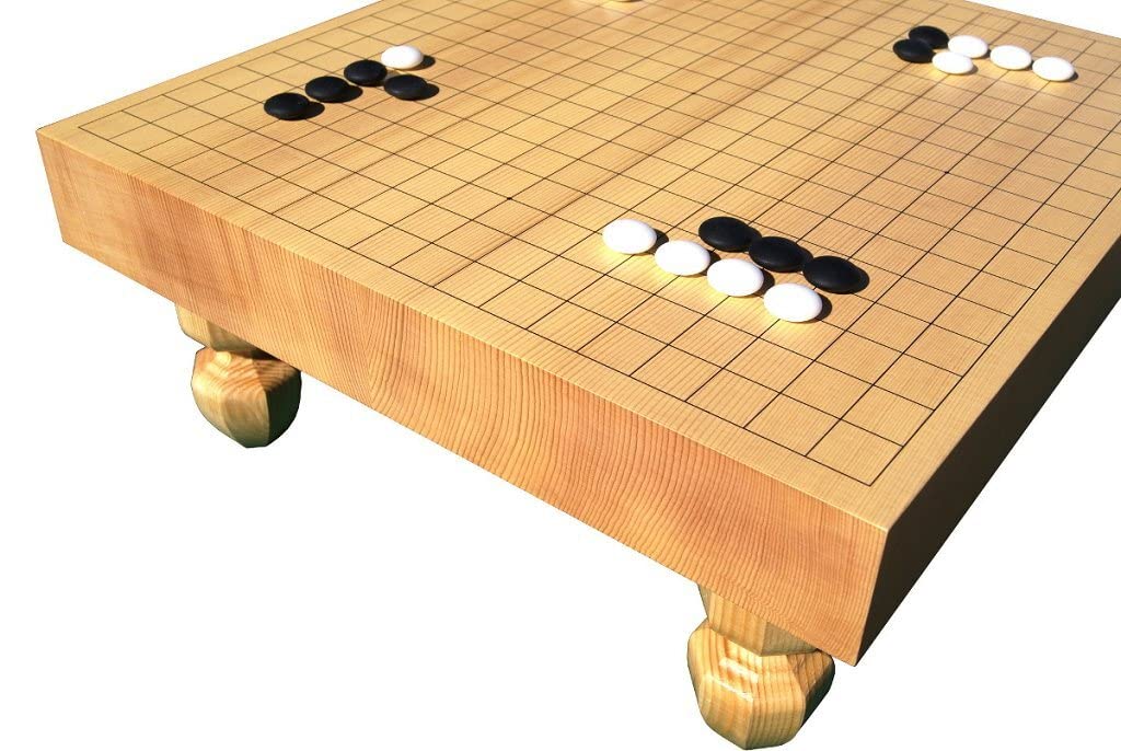 Kurokigoishiten Go Set with Shin Kaya Goban and Clamshell and Slate Stones