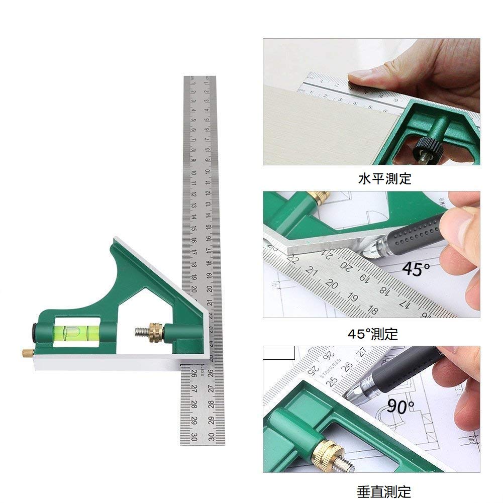 曲尺4本セット(新品) 曲尺小型 三寸法師 ステン 10×5㎝ 表裏同目 | 曲尺,曲尺 小型