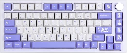 Bunny 134 Keys Cherry Profile PBT Dye Sublimation Keycaps Set for Mechanical Gaming Keyboard, Compatible with Cherry Gateron Kailh Otemu MX Structure