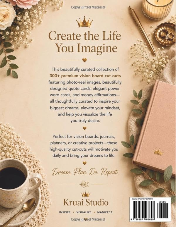 Wealth & Abundance Vision Board Clip Art Book: 300+ Premium Photo-Real Images, Quote Cards, Power Word Cards & Money Affirmations for Manifesting Wealth, Success & Financial Freedom image 3