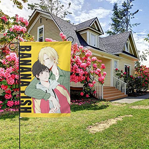Anime Banana Fish Garden Flag Welcome Summer Vertical Double Sided Yard Flag Outdoor Decor Holiday Garden Flags For Outside Patio Porch Lawn 12.5"X18" #TOP2