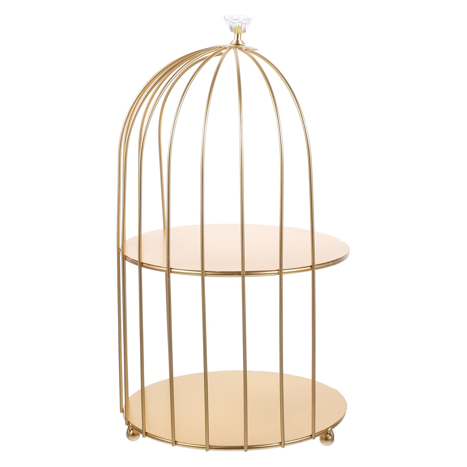 Présentoir à maquillage en fer doré à 2 niveaux pour l'organisation de salle de bain