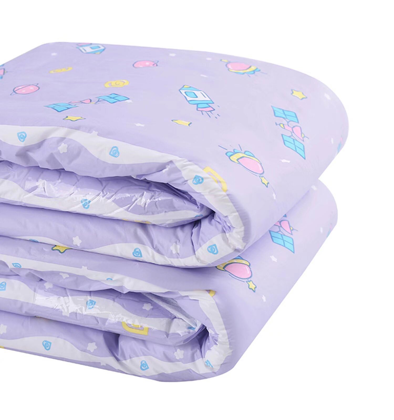 Landofgenie Pannolino Adulto Stampato Pannolino Incontinenza Biancheria Intima Grandi Pannolini Da Notte Con Tabs 10 Pezzi (Large 36"- 46")