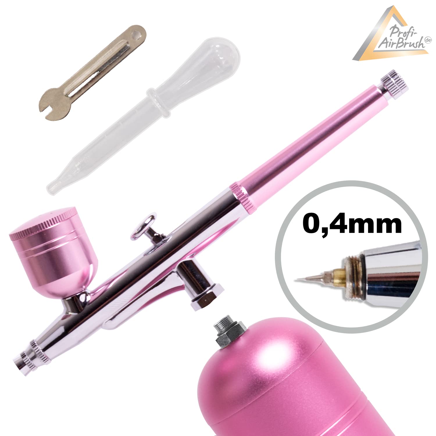 Airbrush, Spritzpistole Set, Kompressor Set Airbrush Kit, Kabellose Airbrush Set - Mini Airbrush Kompressor für Farben, Makeup, Kosmetik mit Airbrushpistole (ACCU-Star I ROSA)