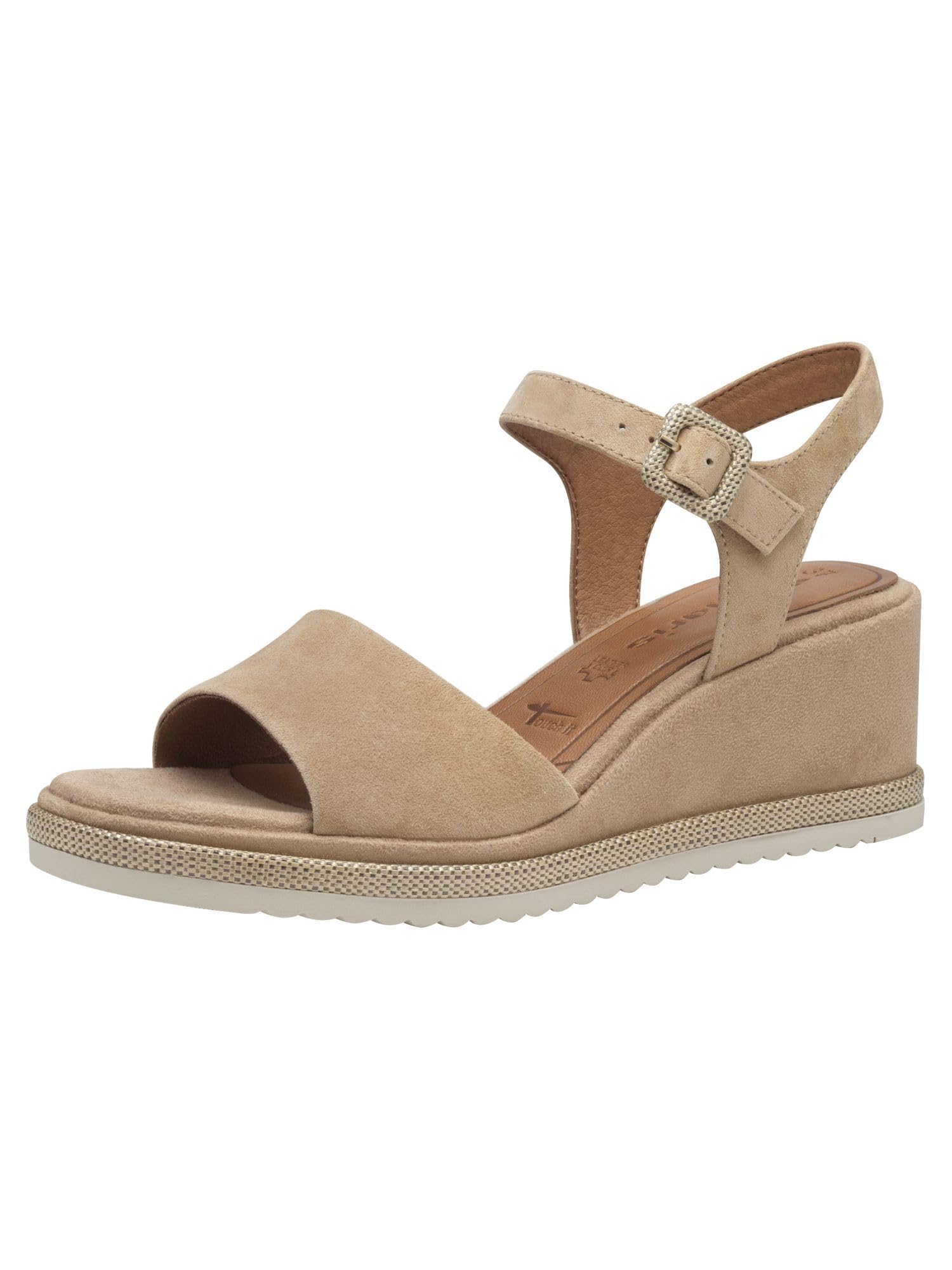 Tamaris Women's Damen 1-28354-44 Wedge Sandal, tan, 3.5 UK