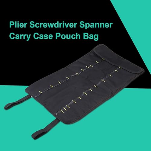 Miniatura 2 de Lurrose Bolsa de herramientas rodante portátil plegable alicates destornillador, llave inglesa, estuche de transporte, bolsa enrollable, organizador