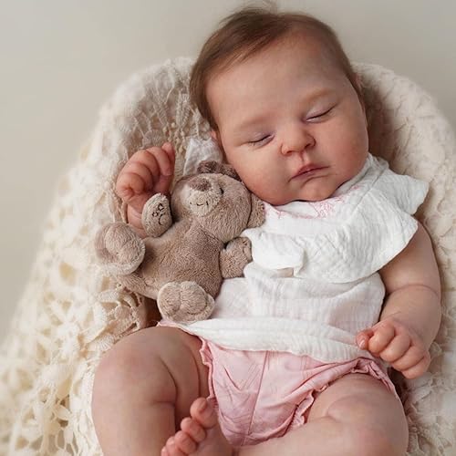 Angelbaby Muñecas de bebé Reborn realistas, melocotones realistas de 20 pulgadas, silicona suave, muñeca de niña recién nacida durmiendo con cara