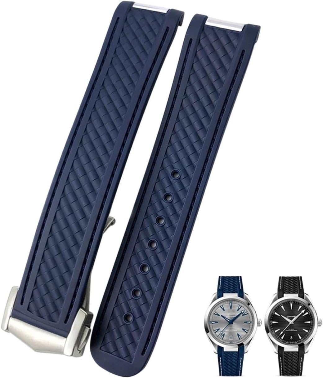 20mm湾曲したラバーウォッチストラップオメガAT150 Aqua Terra Seamaster 300 Steel Deploy