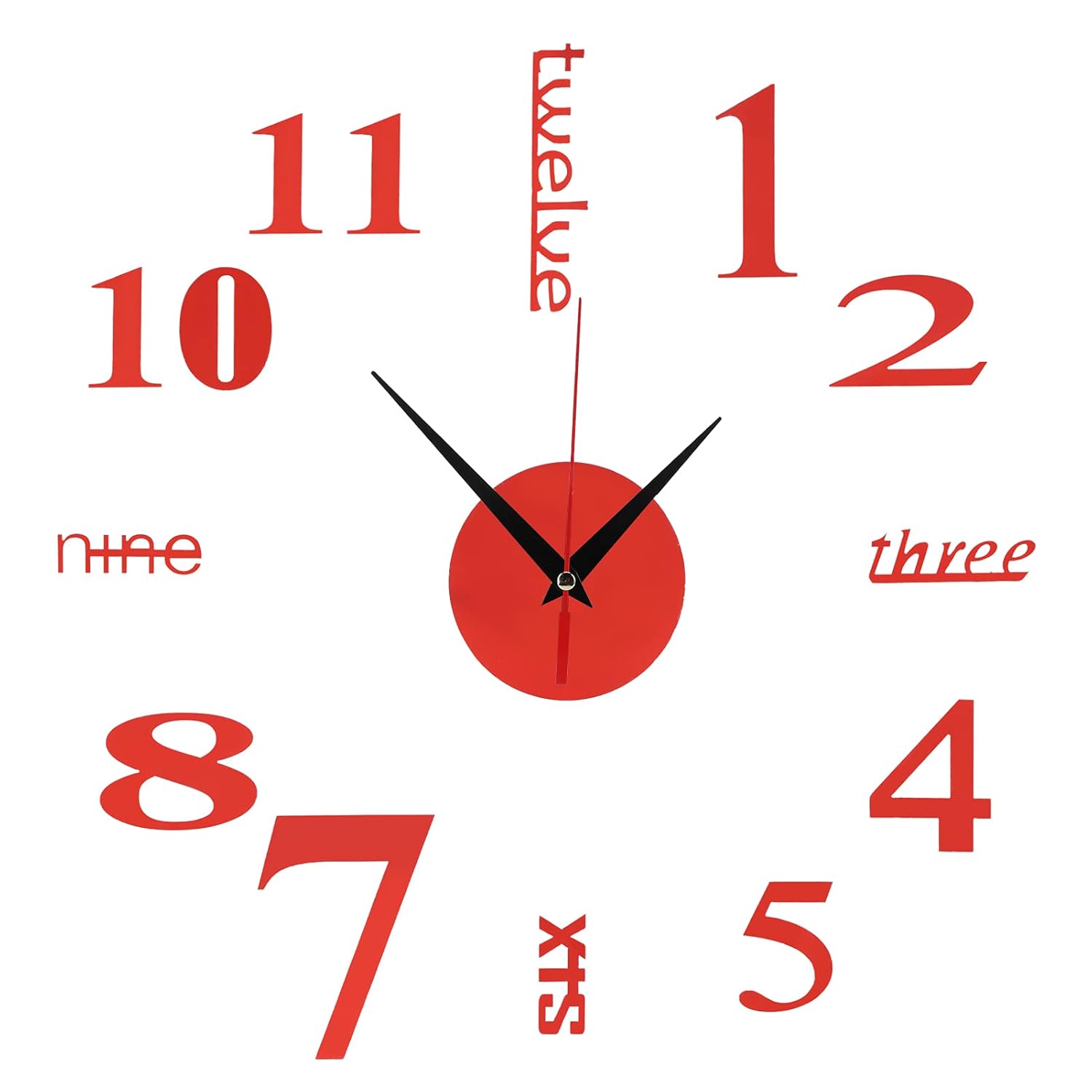 LSFYYDS Wall Clock Modern Alarm Clock Suspending Clock Sticker Decals Clock Decorative Clock Battery Operated Wall Mounted Clock