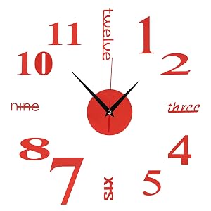 LSFYYDS Wall Clock Modern Alarm Clock Suspending Clock Sticker Decals Clock Decorative Clock Battery Operated Wall Mounted Clock