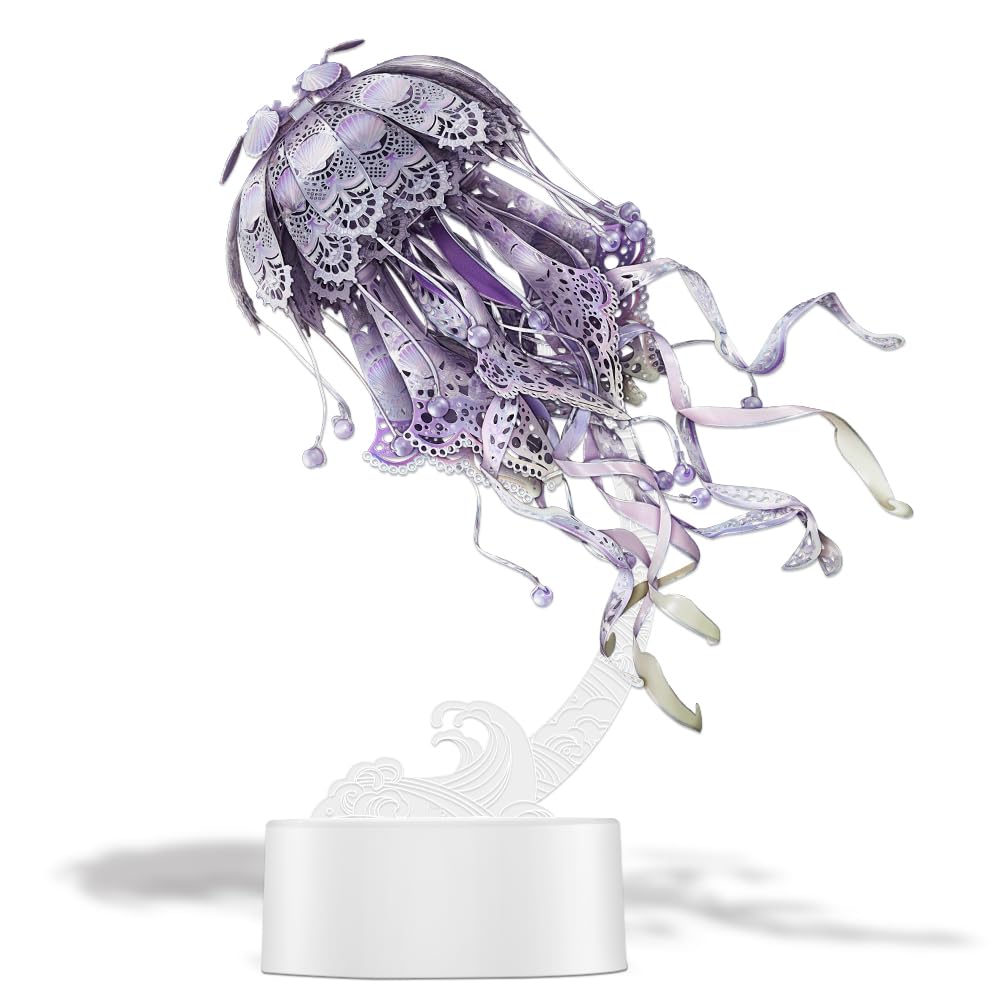 Piececool Puzzle 3D Maqueta Metal, Regalos de Colección Puzzles 3D Maquetas para Montar, Maquetas para Construir Adultos y Adolescentes, Medusa (Morada)