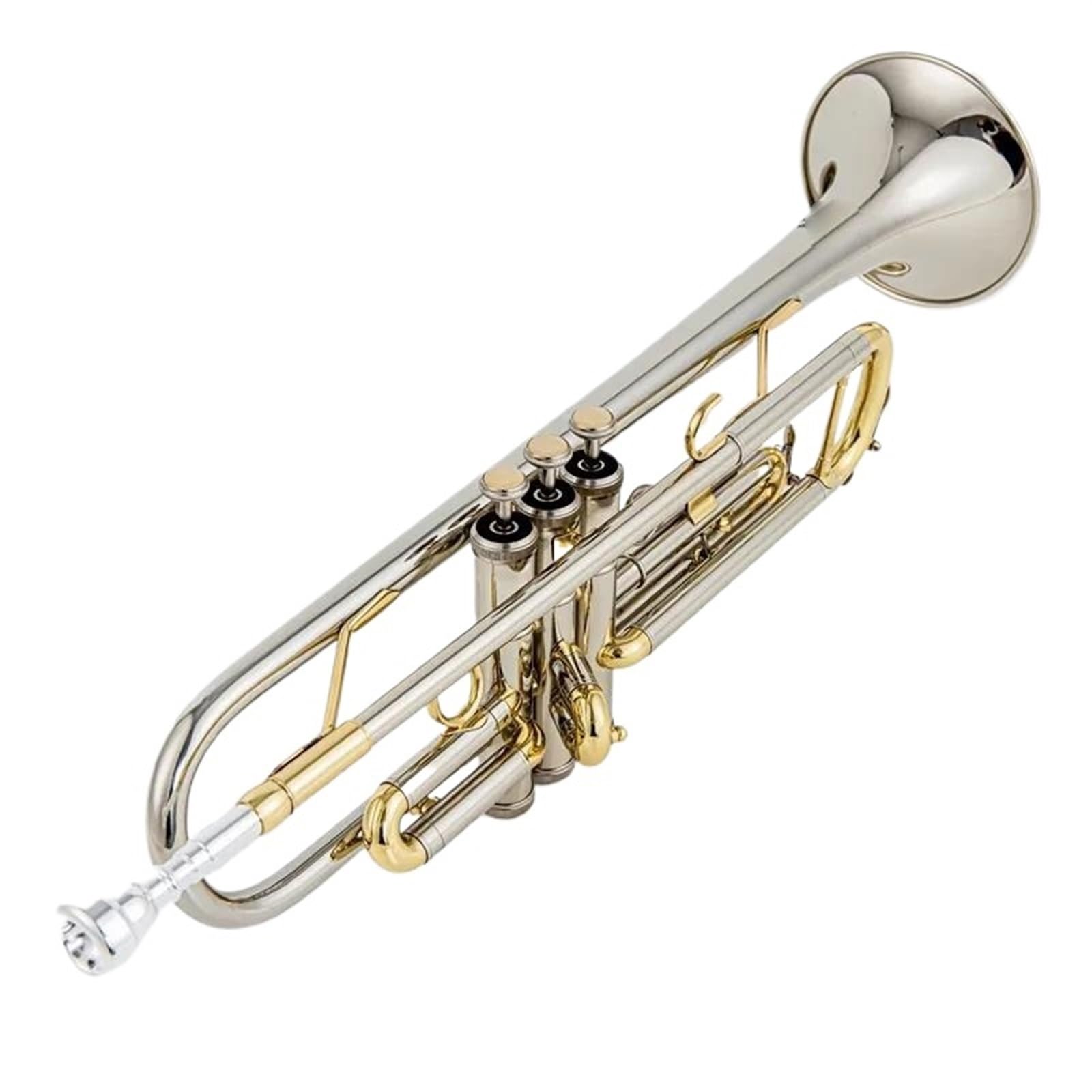 Standardowa Trąbka Instrument Bb Trumpet B Flat Mosiądz Srebrny Pozłacany Profesjonalny Instrument Muzyczny Trąbka Ze Skórzanym Etui