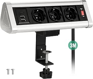 Ciabatta Multipresa Con USB HANYEAL - 3 Prese Schuko + 3 USB-A + 1 USB-C, Bianca, Compatta - Foto 12