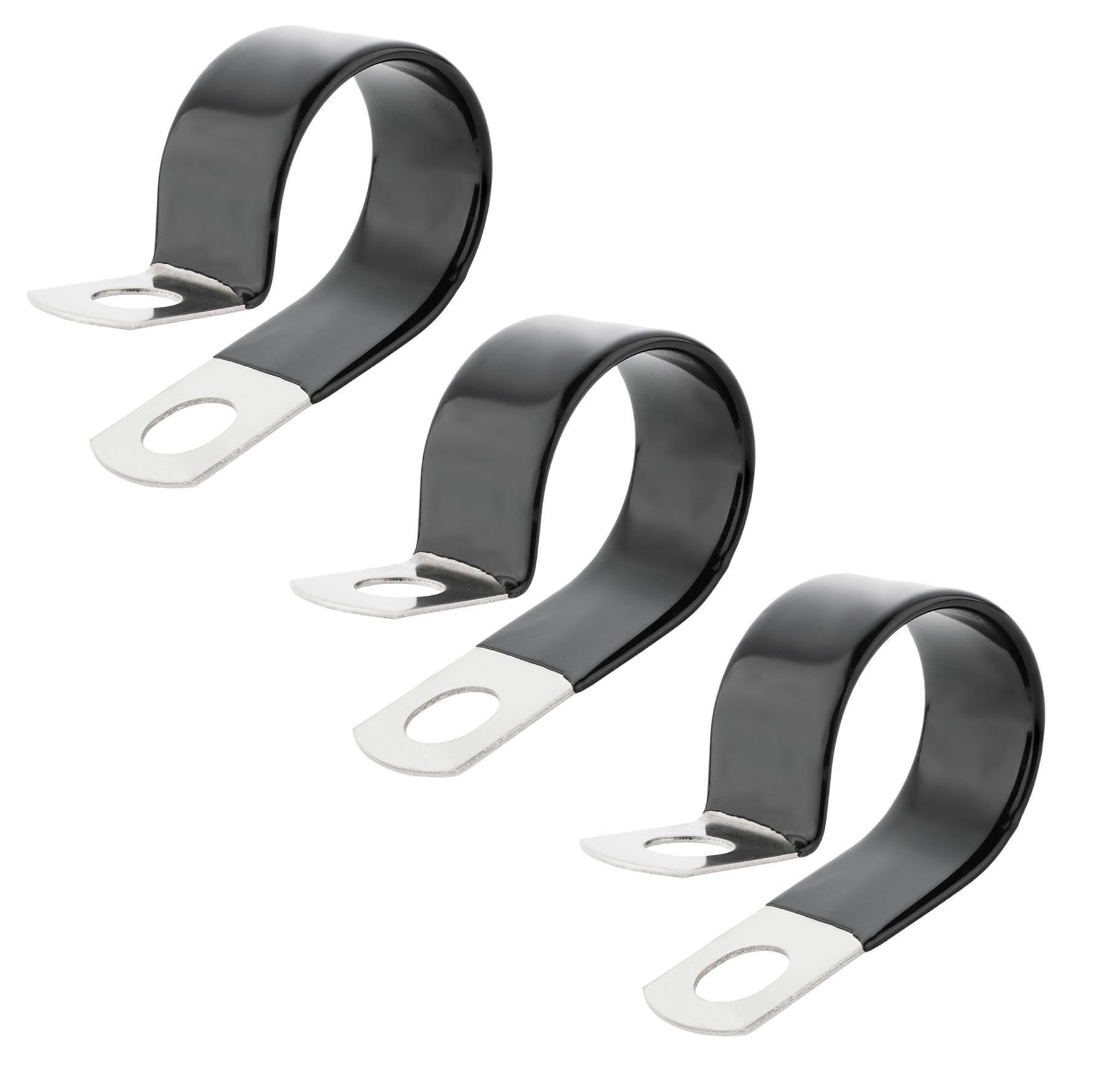 Boltza Black Vinyl Coated P Clip Hose Pipe Clamp Stainless Steel 64Mm X3