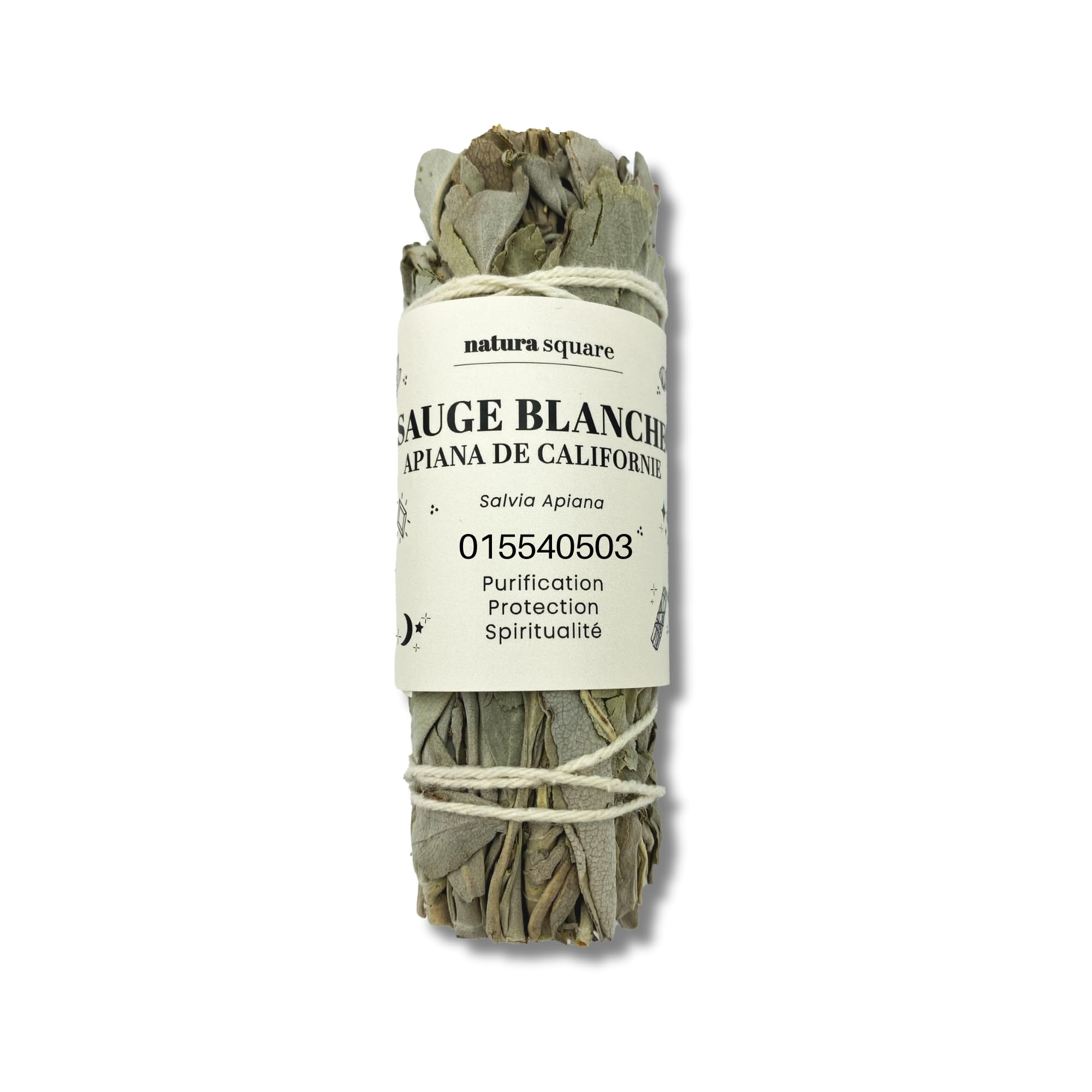 Natura Square - White Sage, California Salvia Apiana Burning - Purifying Grass, Protection, Spirituality - Phytosanitary - Natural Incense, Meditation, Fumigation