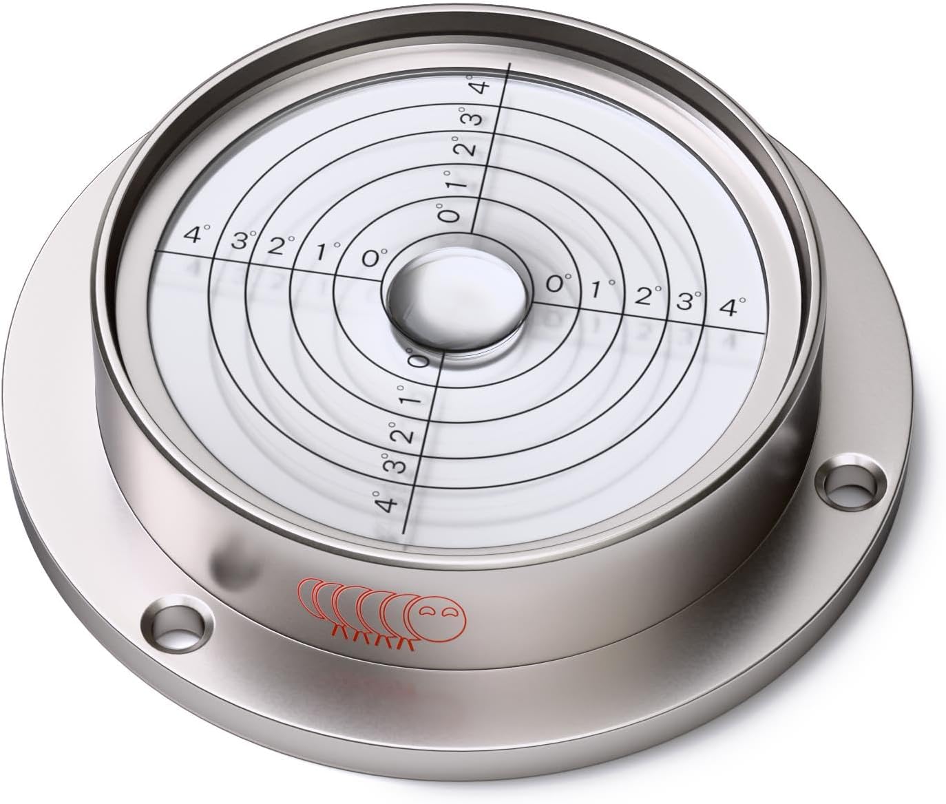 Large Flanged Metal Circular Angle Spirit Bubble Degree Level (Green aqueous) 71mm Diameter with Degree Marking, (2 51/64 in)