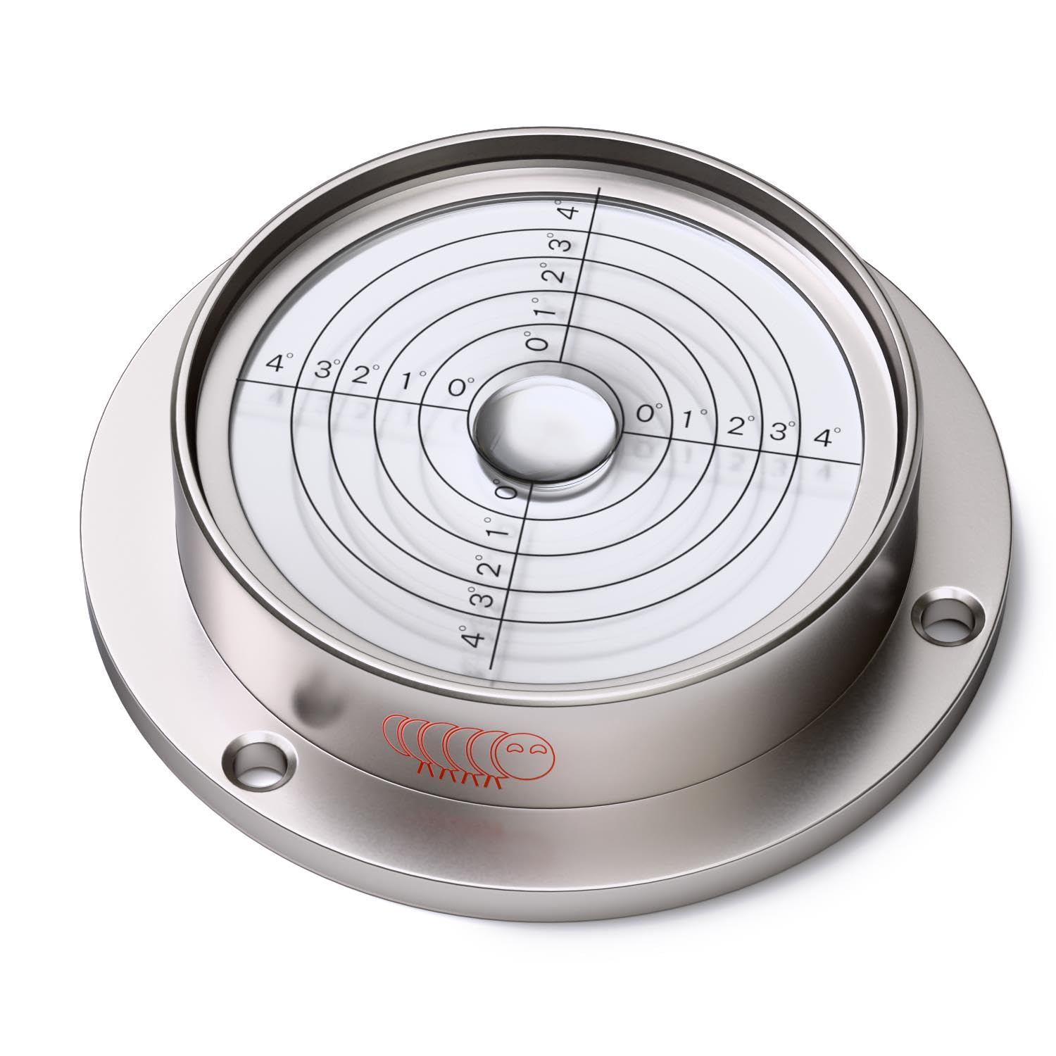 90mm Flanged Metal Circular Angle Spirit Bubble Degree Level, Clear, with Degree Marking