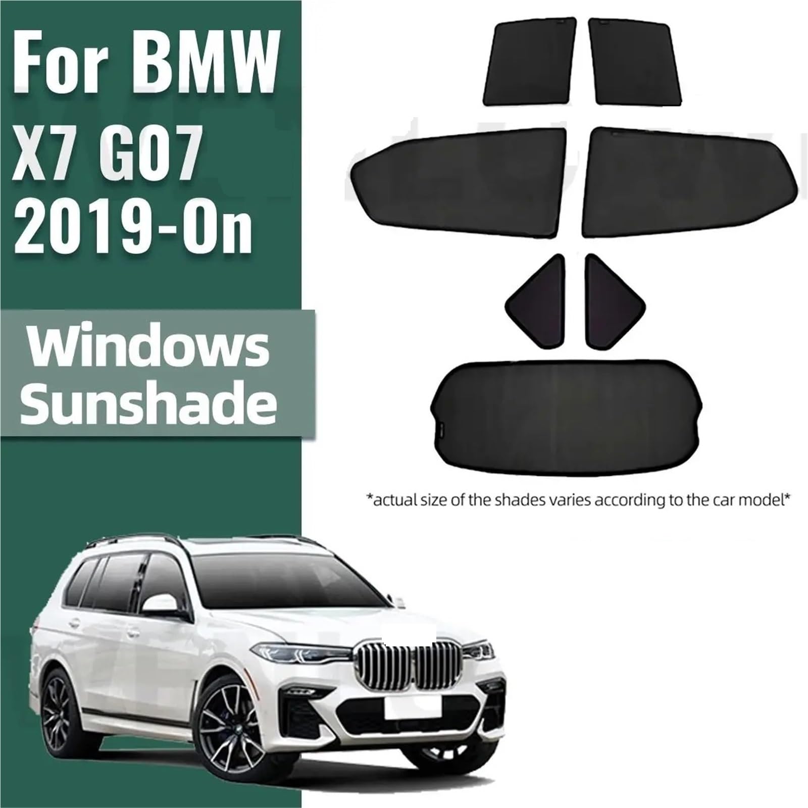 Pasuje do BMW X7 G07 2019-2023 2024 Osłona przeciwsłoneczna samochodu Przednia szyba Kurtyna tylna boczna(5pcs)