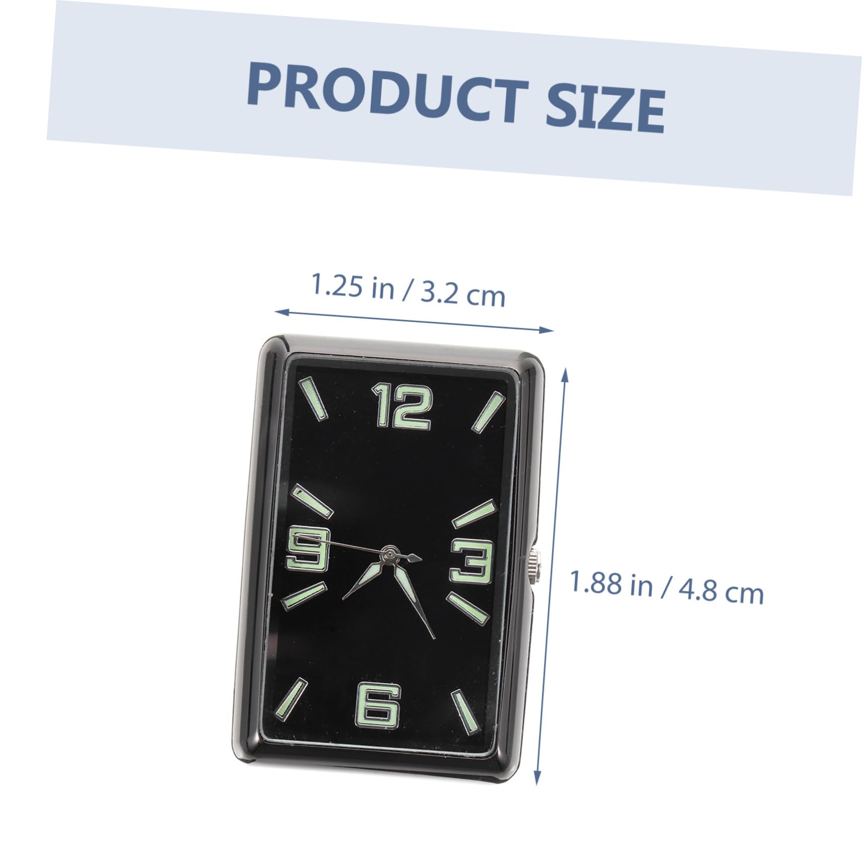 Reloj para Salpicadero de Coche Cuadrado, Pequeño y Analógico, Lente Transparente para Mejor Visibilidad Durante la Conducción y Uso en Oficina o Casa