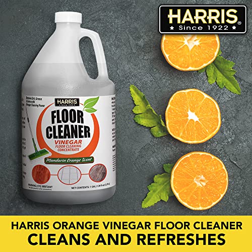 HARRIS Orange Vinegar Floor Cleaner, 128oz for Use on Hardwood, Laminate, Vinyl and Tile Floors