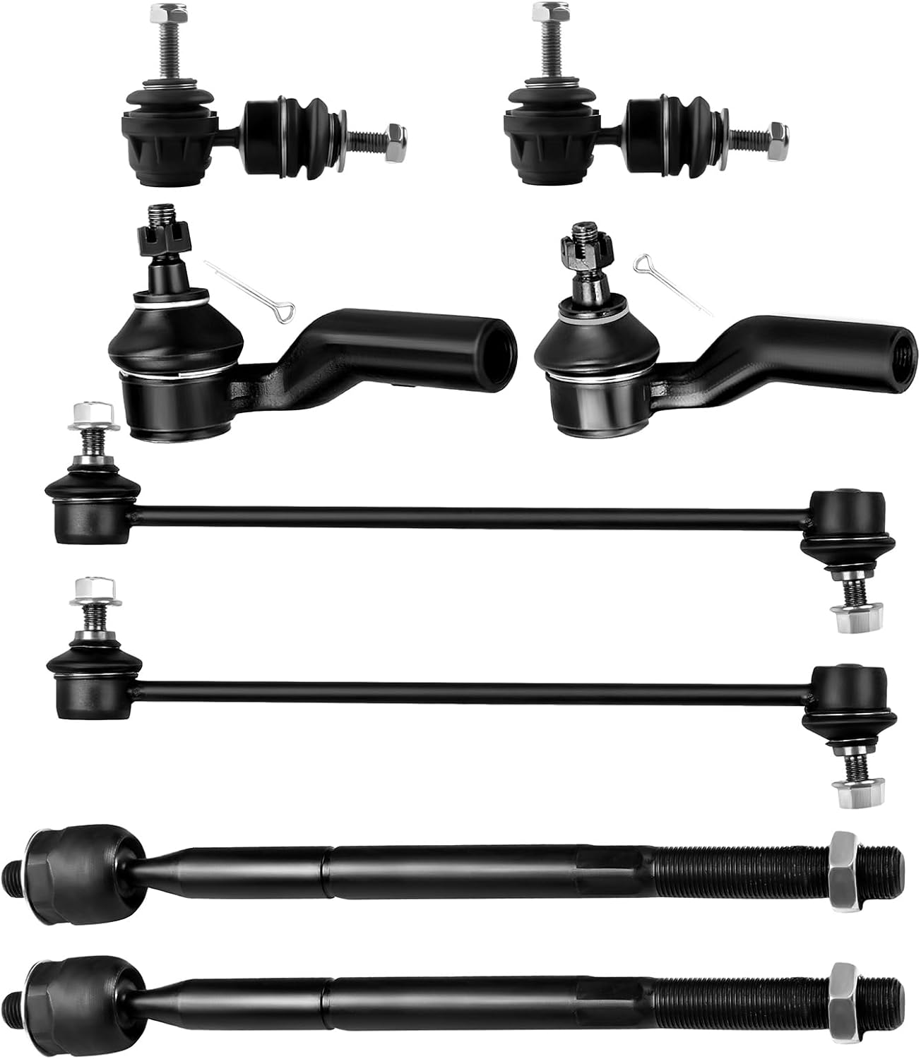 OCPTY - New 8-Piece fit for 2004-2009 for Mazda 3 5-2 Front 2 Rear Left Right Sway Bar End Links 2 Outer 2 Inner Tie Rod Ends