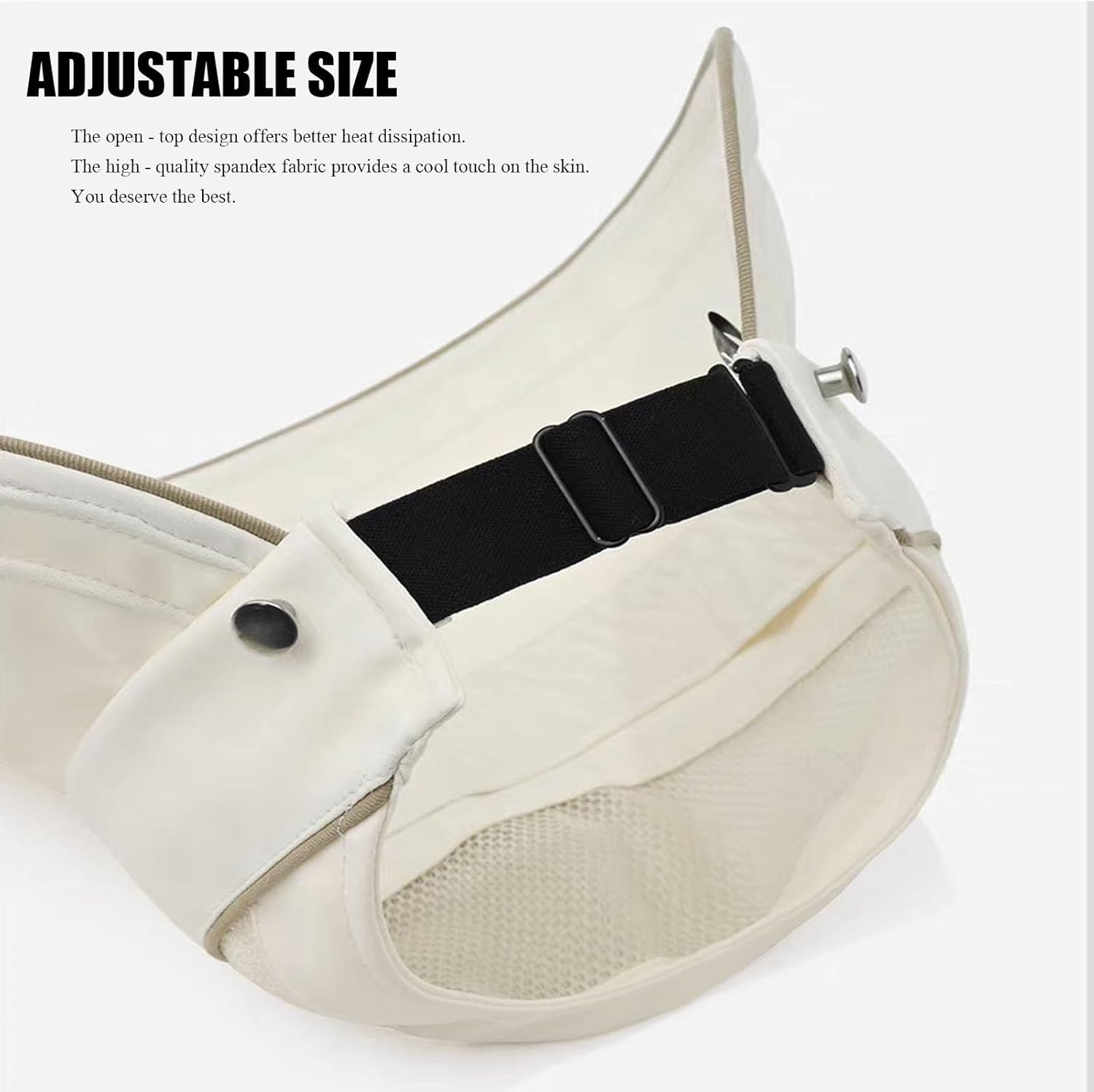 Summer Beach Hat Packable Floppy Wide Brim Sun Hat for Women Large Brim Visor Hats UV Protection Ponytail Cap Beige - Image 5