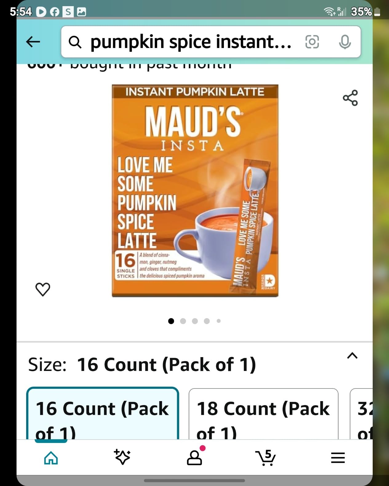Maud's Pumpkin Spice Latte Flavored Coffee Pods, 18 ct, Medium Roast Flavored Coffee in Recyclable Single Serve Pods – 100% Arabica Beans, Compatible with Keurig K Cups Maker