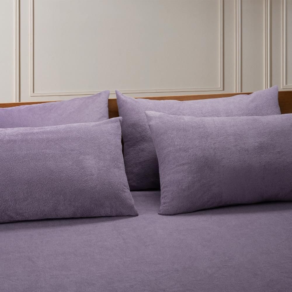 Wakefit Waterproof Pillow Cover | Bamboo Pillow Protector | Pillow Inner Cover with Zip | 200 GSM | Lavender-28x18 inch | Super Soft | Set of 4