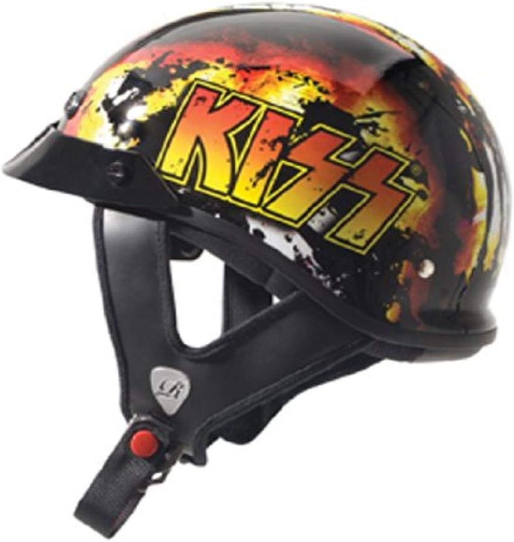 Rockhard KISS Shorty Helmet (Black/Yellow/Orange, Small) Everything Else