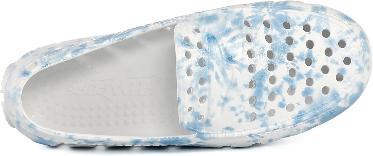 Floafers Unisex Prodigy Driver Print (Toddler/Little Kid), Blue Tie Dye/Bright White, 9, Medium