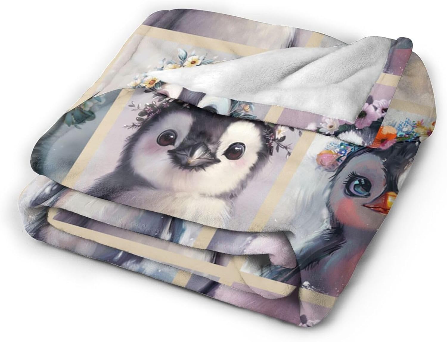 Penguin Blanket Cute Animal Throw Blanket Flannel Stuff Merch Cozy Decor Fleece Plush Fuzzy Warm Soft Lightweight Bedding Gifts for Penguin Lover Women Men Girls Boy Couch 50"X40" - Image 2