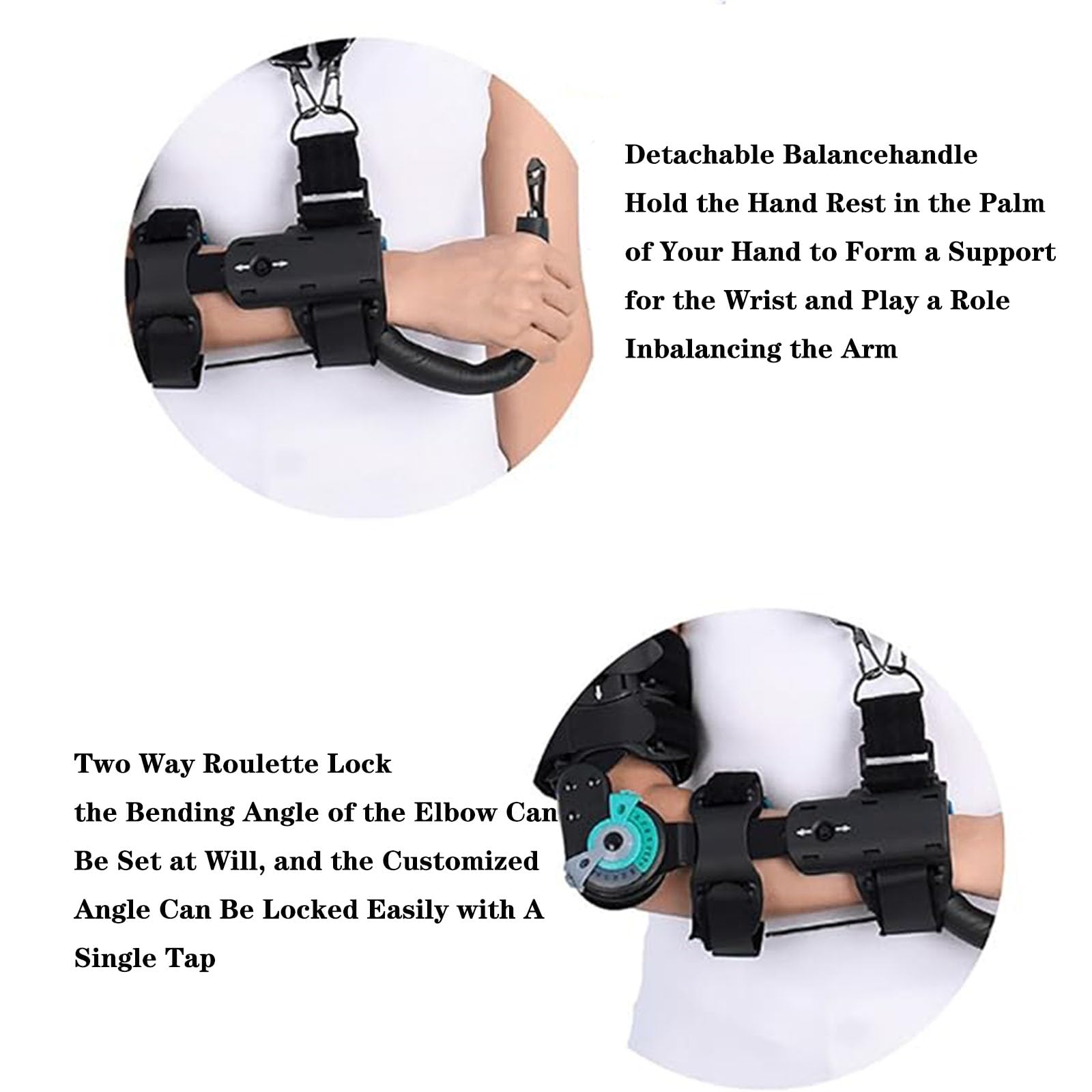 SFKLYU Tutore per Gomito Incernierato Supporto per Gamma di Movimento Stabilizzatore per Imbracatura per Braccio Lussato Stecca e Tracolla Regolabili Tutore per Gomito Regolabile,Left