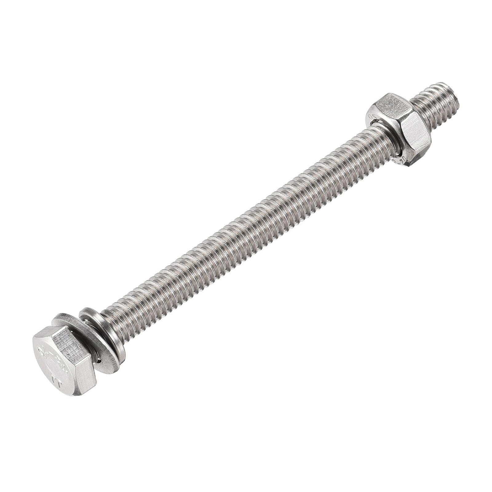 TOP-VIGOR 6Pcs M6 x 80mm Hex Head Screws Bolts, Nuts, Flat & Lock Washers Kits - Image 4