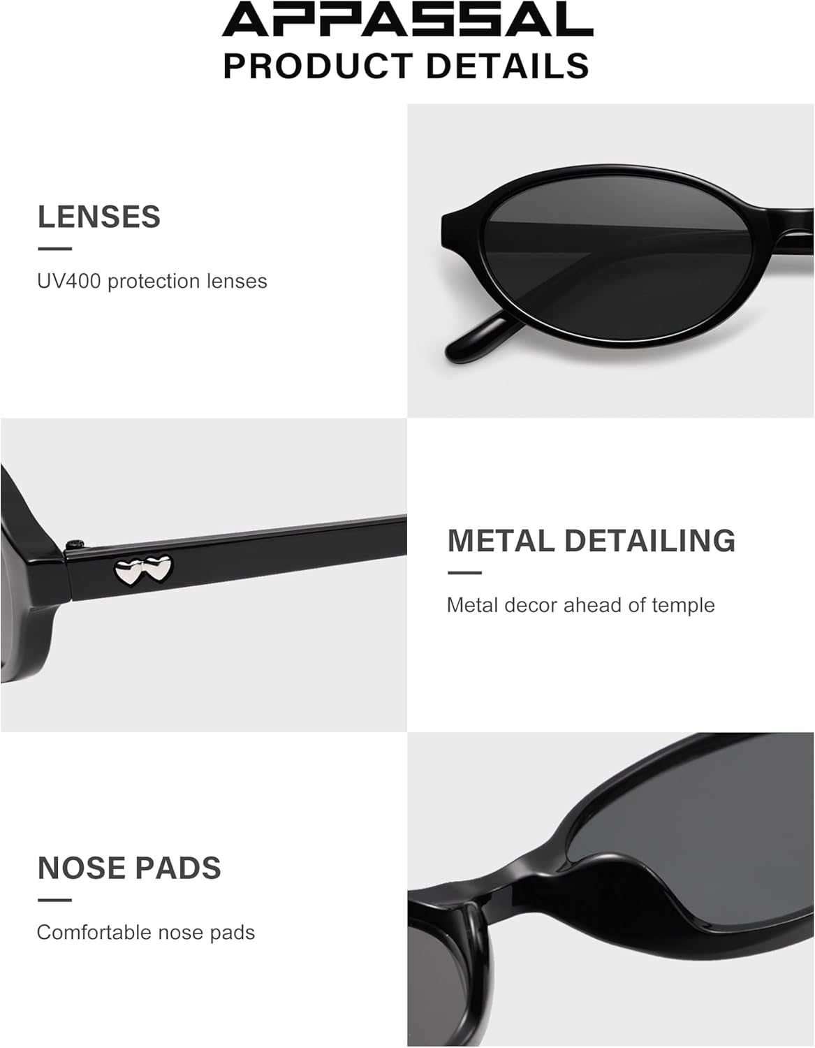 Retro Small Oval Cat Eye Sunglasses for Women 90s Sunnies Lightweight Narrow Shades Trendy Sun Glasses AP3735 - Image 5