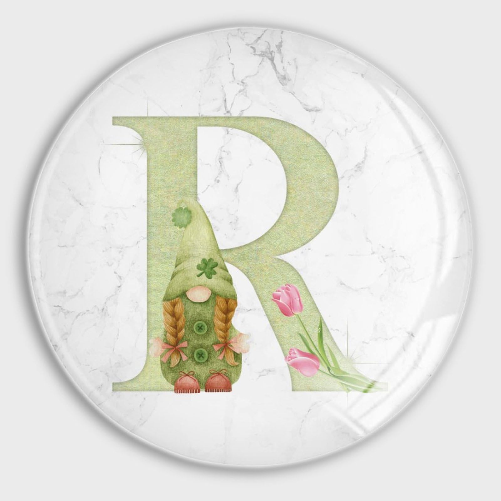 Imanes de vidrio para refrigerador magnéticos con inicial R decorativos
