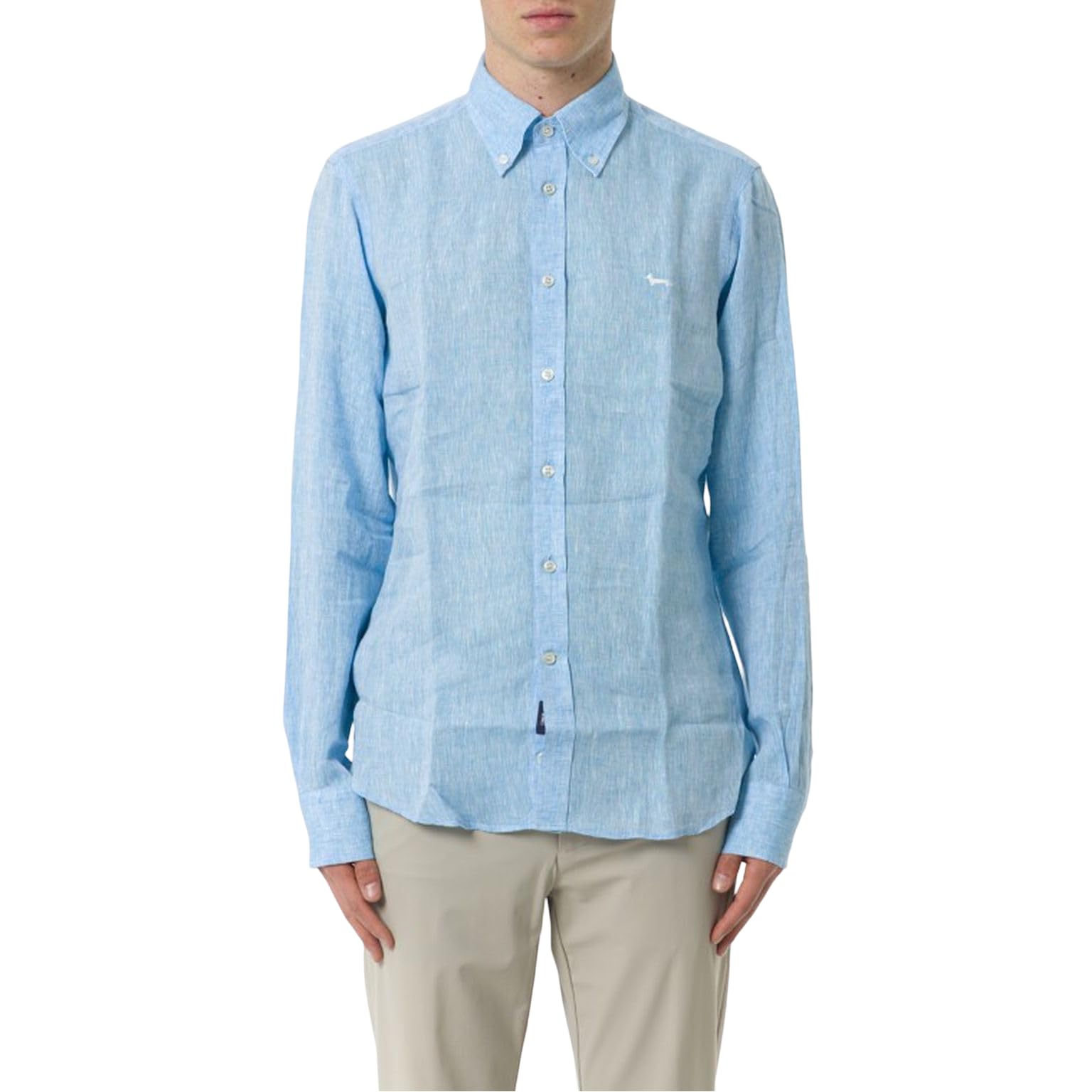 Harmont&Blaine - Camisa de hombre de lino de manga larga CRN014010883B 8055168830718 -