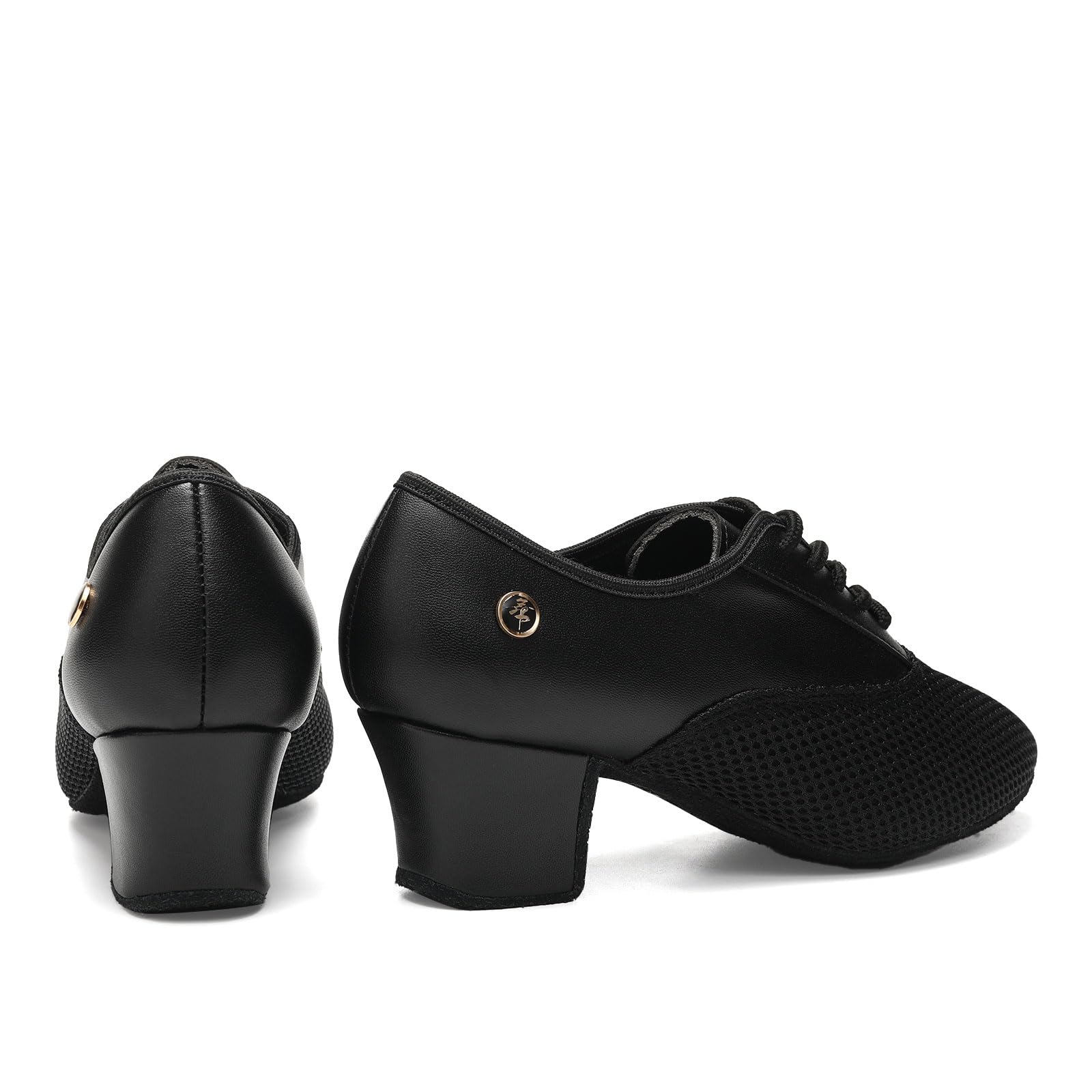 Mujer Zapatos de Práctica de Baile Latino Cerrado Zapatos de Danza de Salon Salsa con Cordones