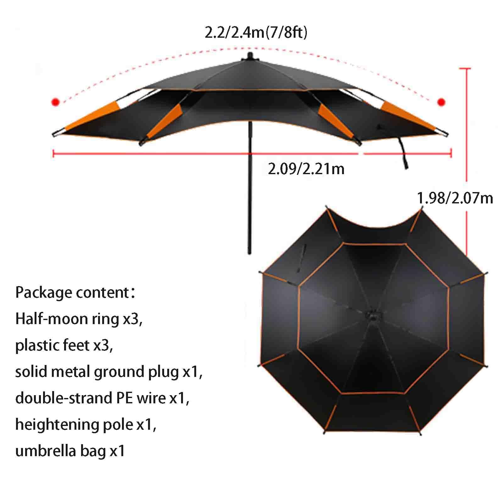 8ft zewnętrzna osłona przeciwsłoneczna parasol plażowy parasol wędkarski parasol wędkarski uniwersalny obrotowy winylowy słońce (B 7 ft)