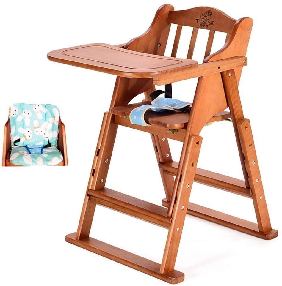 High Chair & Toddler Chair Portable Cushion Play Table, Folding Eating Feeding Booster Seat – 6 Months up to 130 lbs (Color : Coffee Color)