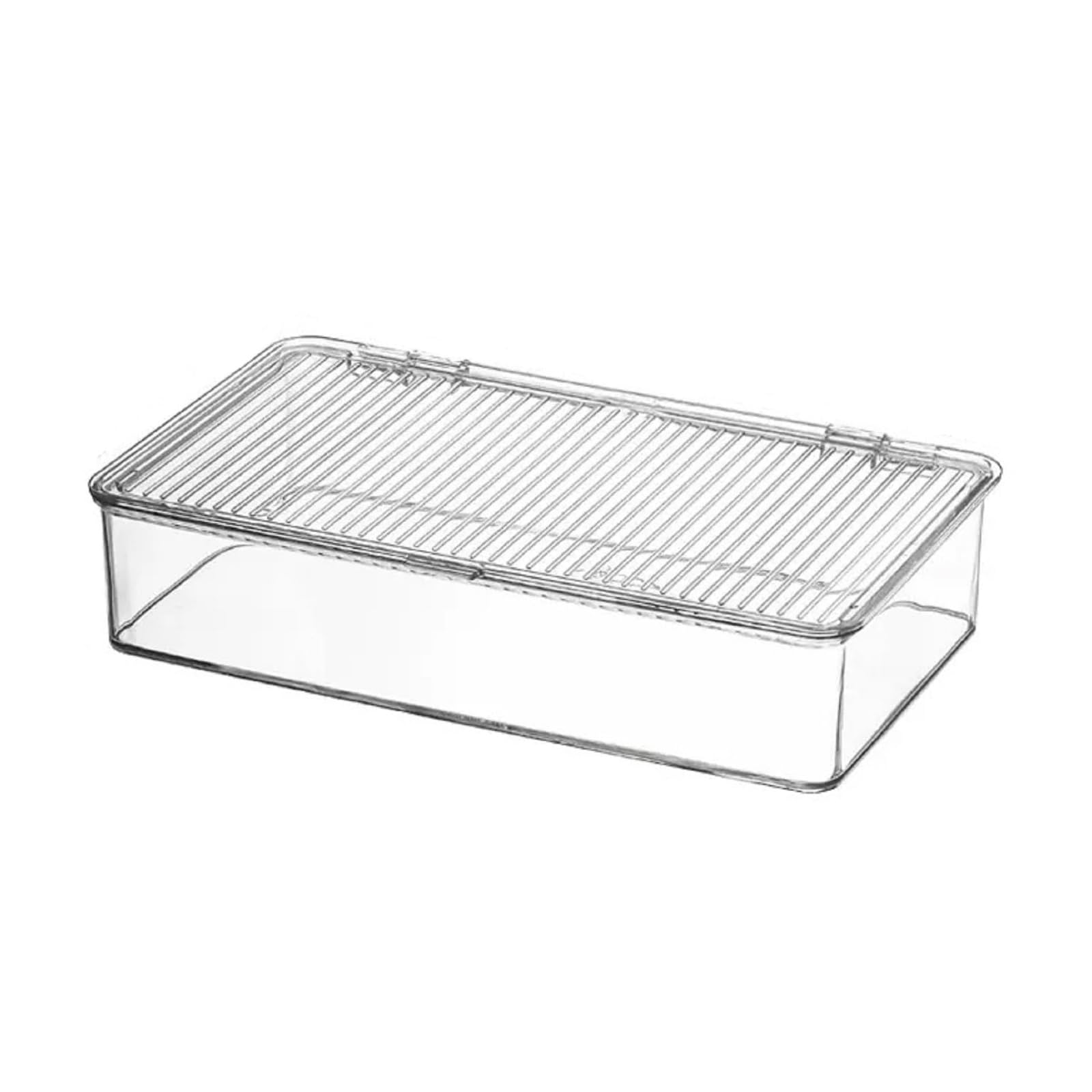 TFAOYS Kitchen Storage Bin Crafted From Sturdy Materials Clear Visible Organizers with Lid Stackable Clear Plastics Container