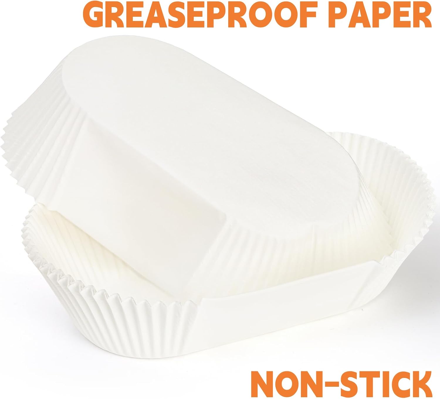 Loaf Bread Baking Liners, 2 LB Disposable Bread Pan Liners, Greaseproof Paper Loaf Tin Liners for Banana or Pumpkin Bread, Cake, Cupcake, Air Fryer Liner, Non-Stick, 50 Pack, White