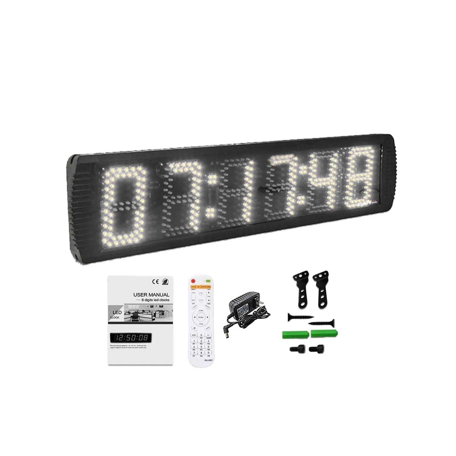 JVDDI Lightweight Remote Control Digital Alarm Clock, LED Countdown Timer, Wall Clock, Outdoor(White timer)