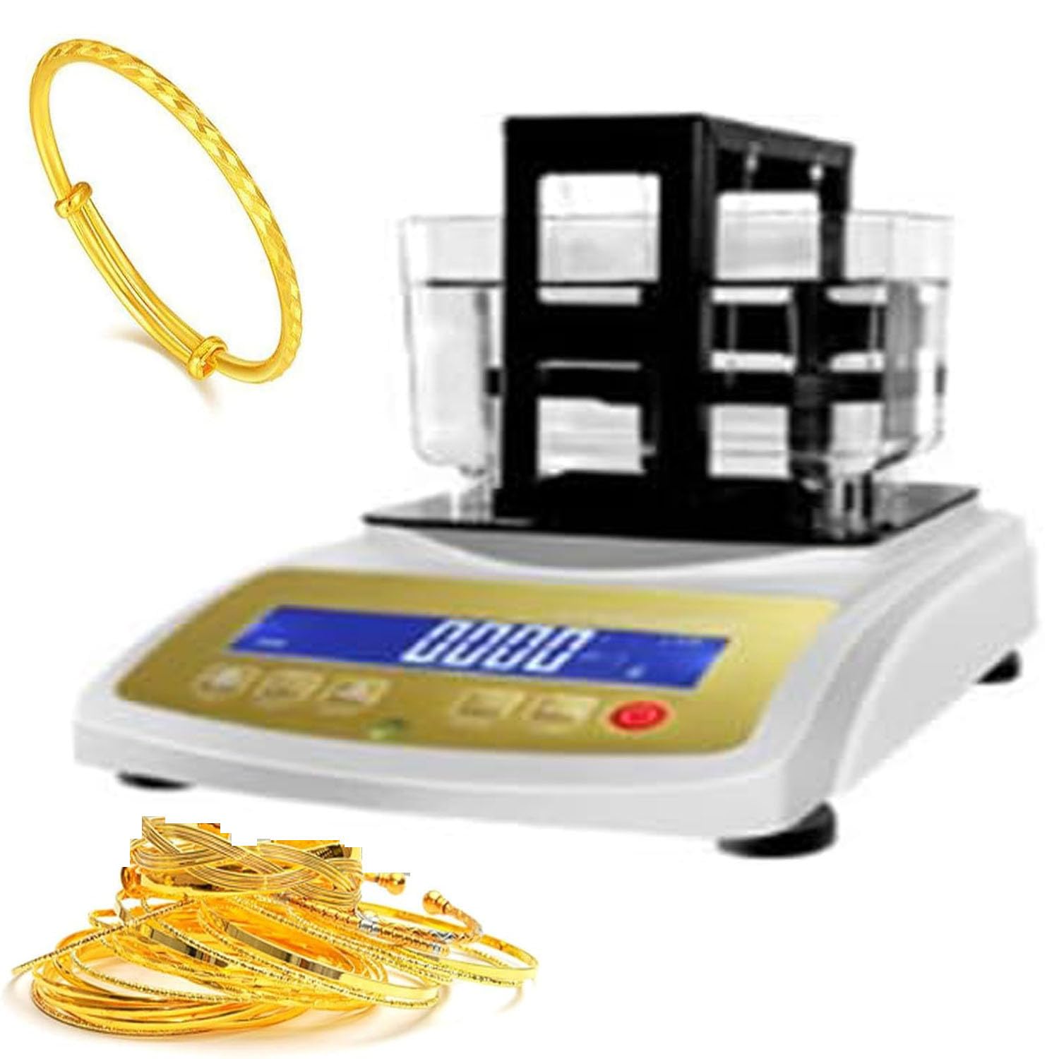 Digital Electronic Gold & Silver Testing Machine,Precious Metal Densimeter Density,Jewelry Scale,Solid Density Meter,Resolution 0.0001g/cm3,120K