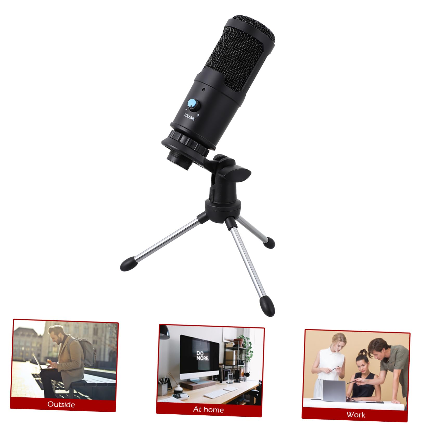 HEMOTON Microfono Condensatore Cardioide USB per Laptop Streaming e Conferenze Staffa e Controllo del Volume